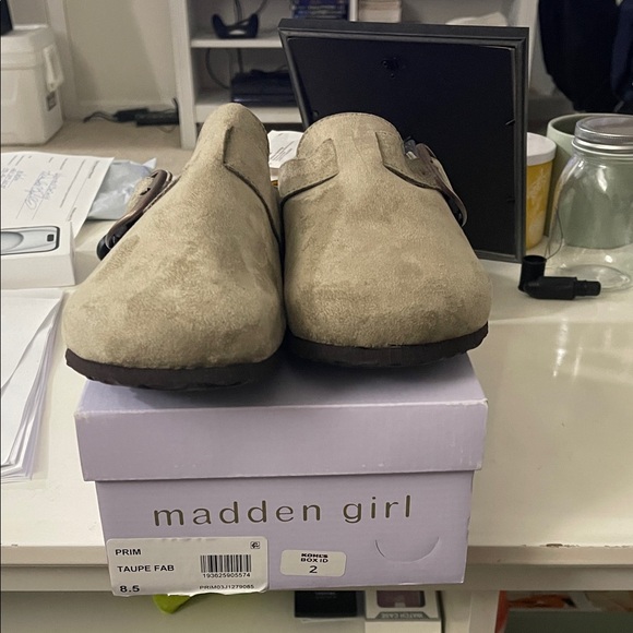 Madden Girl Shoes - Madden Girl Beige Buckle Loafers